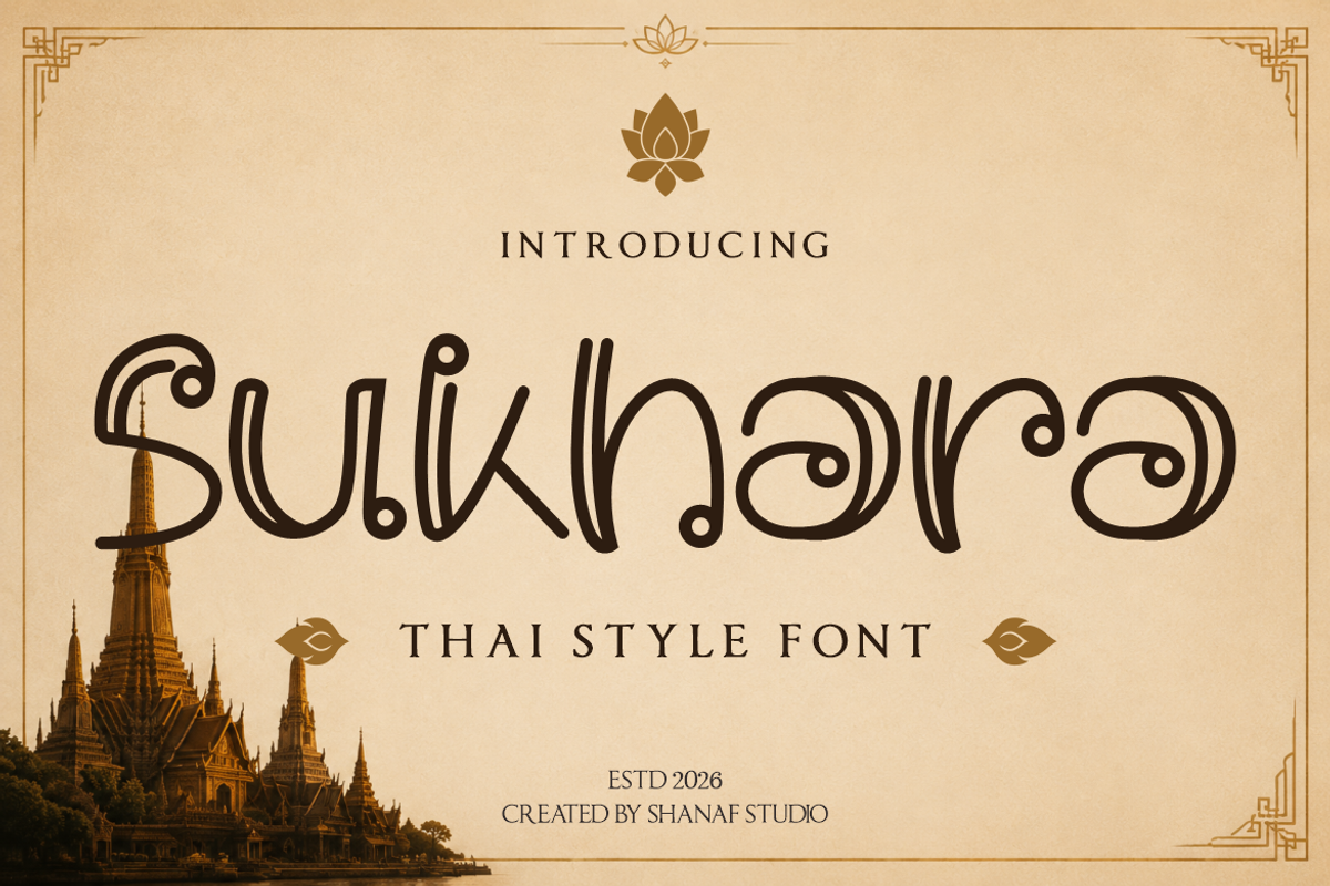 Sukhara Thai Style Font, a Font by PutraCetol Studio (Photo 1 of 5)