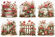 Spring Fence & Flower Clipart Png, an Illustration by Craft Nest (Thumbnail 5 of 11)