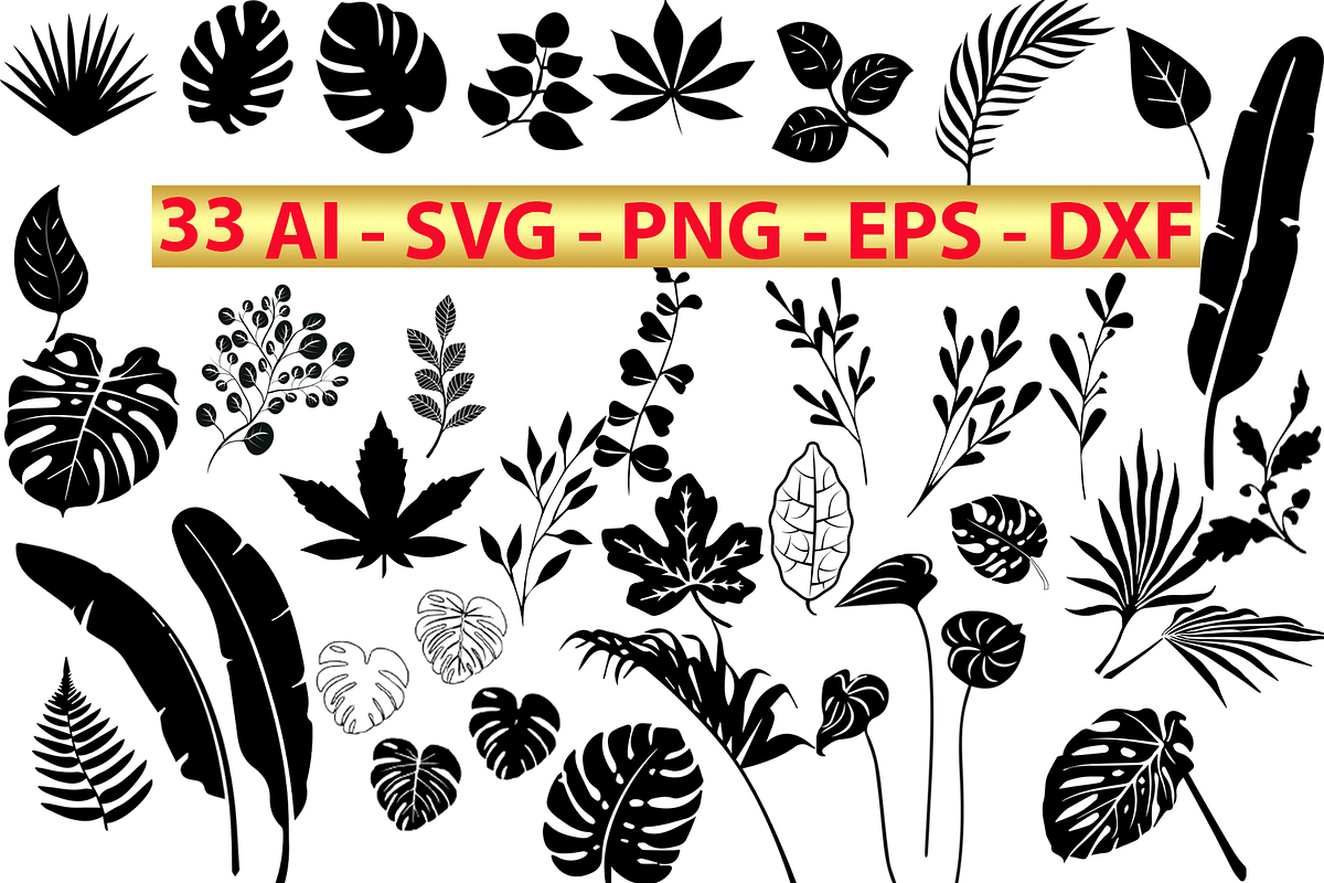 Tropical Palm Banana Tropical Leaves, an Object Graphic by jastudio123