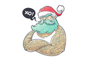 Hipster Santa Vector Art, a Seasonal Illustration by Vecster (Thumbnail 2 of 3)