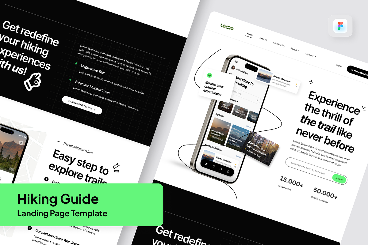 Nature Hiking Guide Landing Page, a Landing Page Template by SquidPixey (Photo 1 of 5)