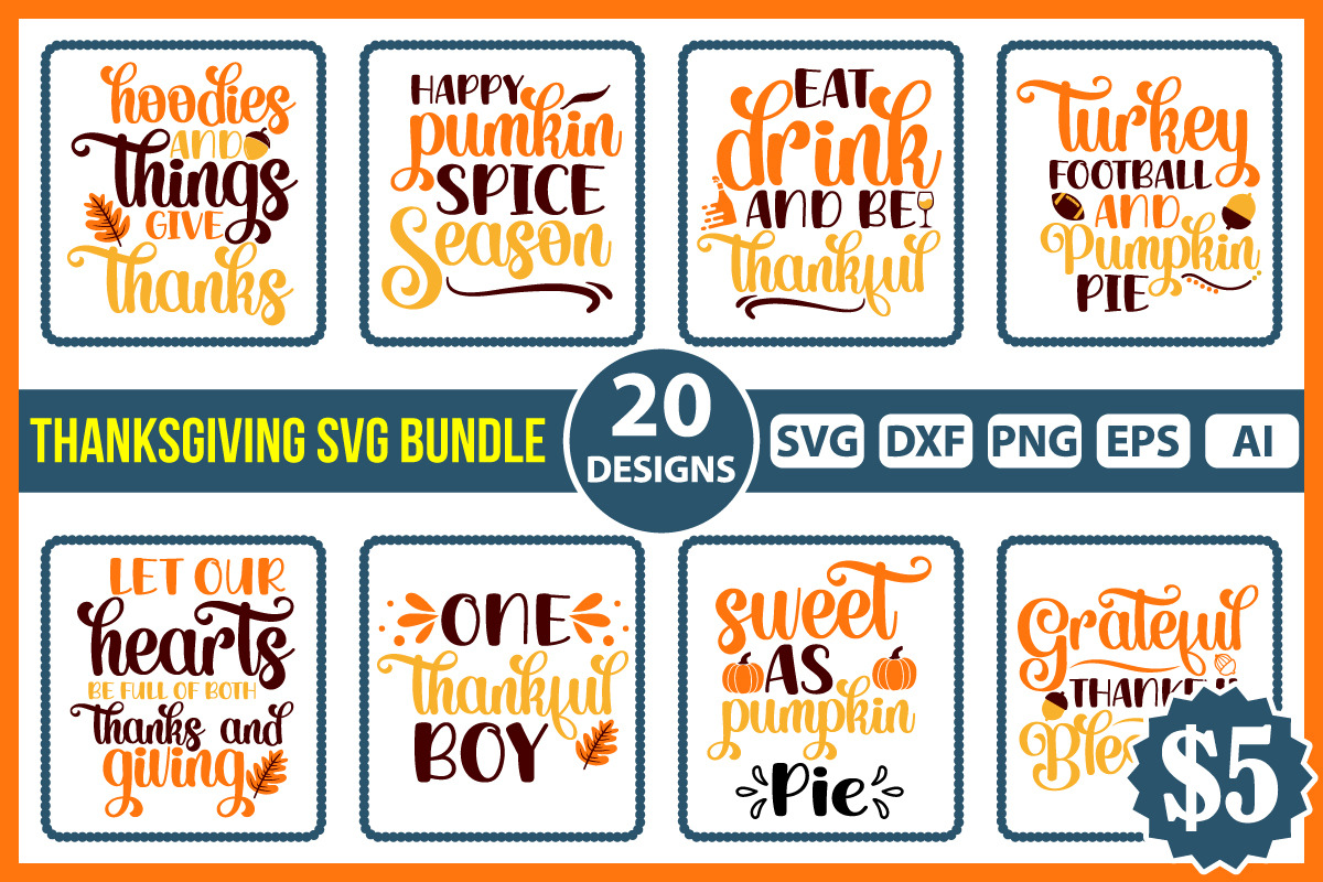 Thanksgiving Mega SVG Bundle, an Object Graphic by FunnySVGCrafts (Photo 5 of 11)