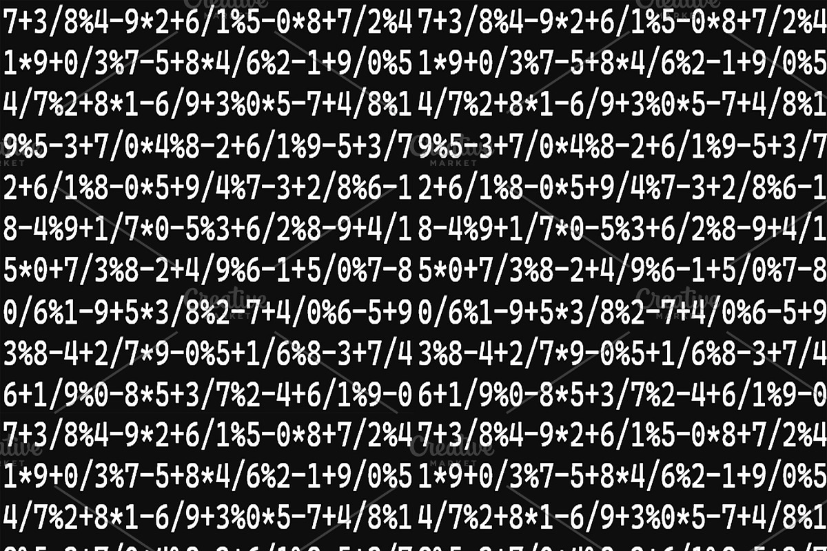 Numbers and math operators random pattern, a Pattern Graphic by DanFLCreativo