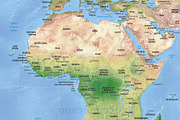 8 vector continent maps with relief, a Graphic by One Stop Map (Thumbnail 2 of 7)