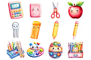 Kawaii School Character Clipart, a Seasonal Illustration by CitraGraphics (Thumbnail 2 of 3)