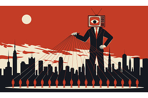 Manipulation people. Imposition of, a Person Illustration by YummyBuum