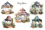 Cottages and gazebos, watercolor, an Object Illustration by AkvarelRiver (Thumbnail 3 of 9)