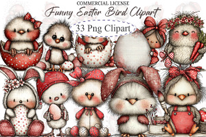 Funny Easter Bird Clipart, an Illustration by designcity5