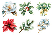 Watercolor Christmas Floral Clipart, an Illustration by Daily.Designs (Thumbnail 4 of 5)