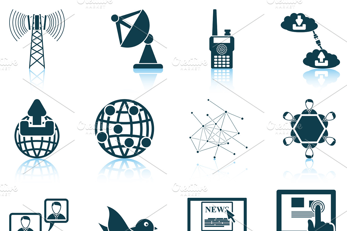 Set of 12 Communication Icons, an Icon by Pavel Vectors