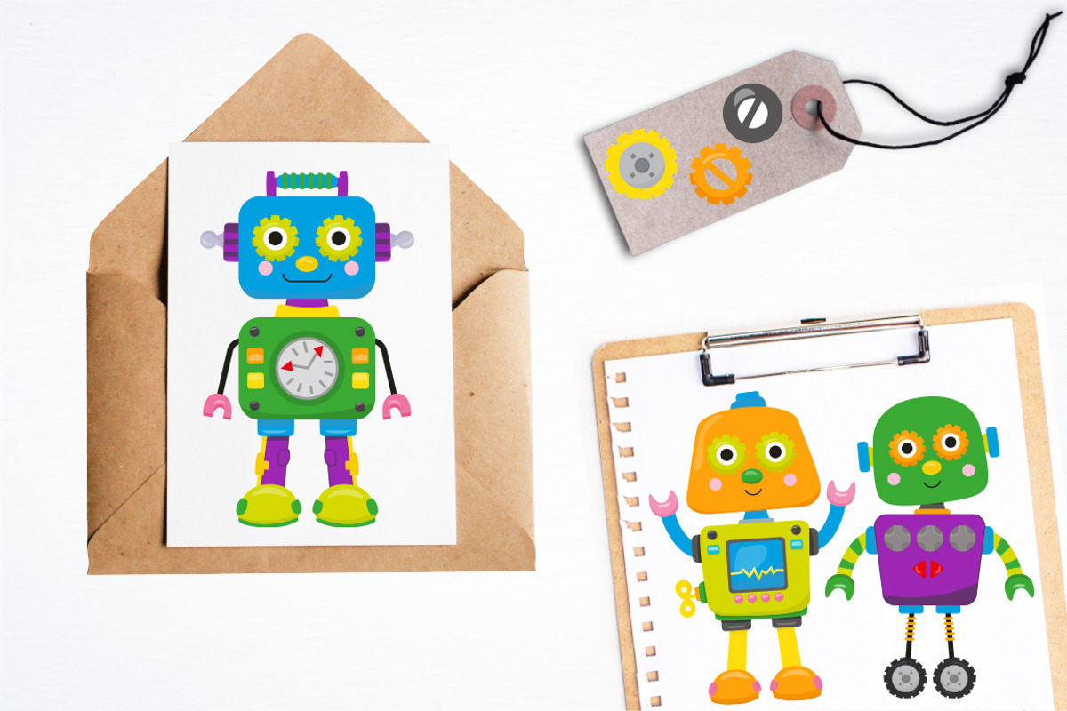 Kawaii Robot, an Illustration by PrettyBundles (Photo 4 of 5)