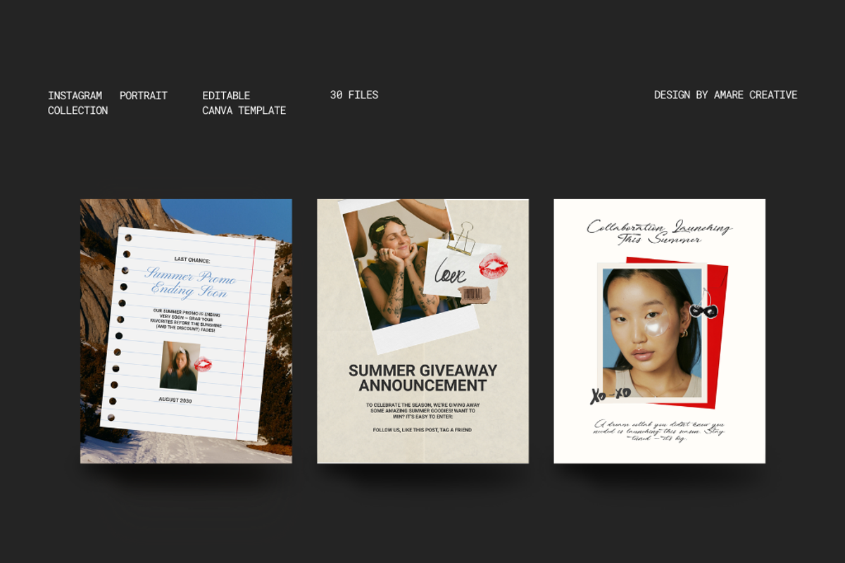 30 Instagram Portrait Canva Template, a Social Media Template by Amaré Creative (Photo 9 of 9)