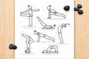 Yoga Poses Linear Hand Drawn Set, a Healthcare Illustration by tetiana.svirska (Thumbnail 5 of 10)