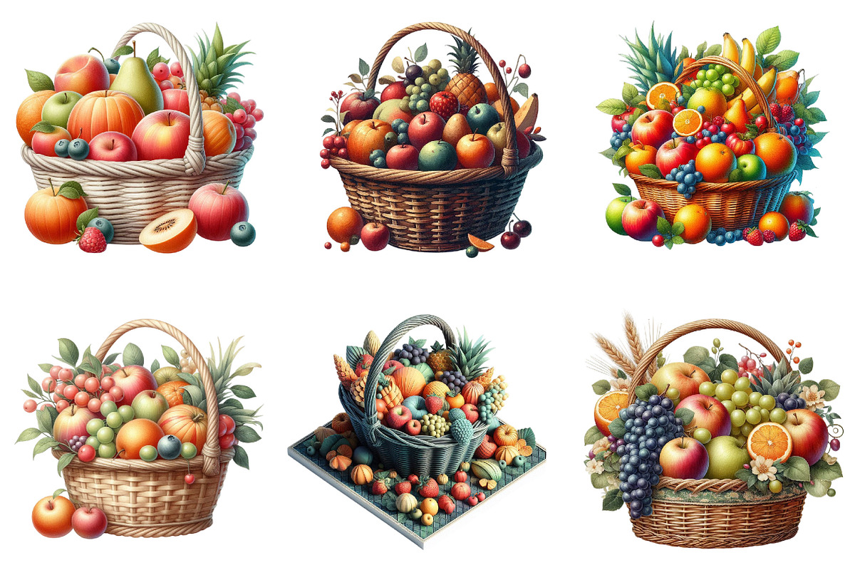 Fruits in the Basket Clipart Bundle., a Graphic by CitraGraphics (Photo 3 of 4)
