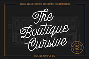 The Boutique Cursive - Monoline, a Script Font by Hustle Supply Co. (Thumbnail 1 of 6)