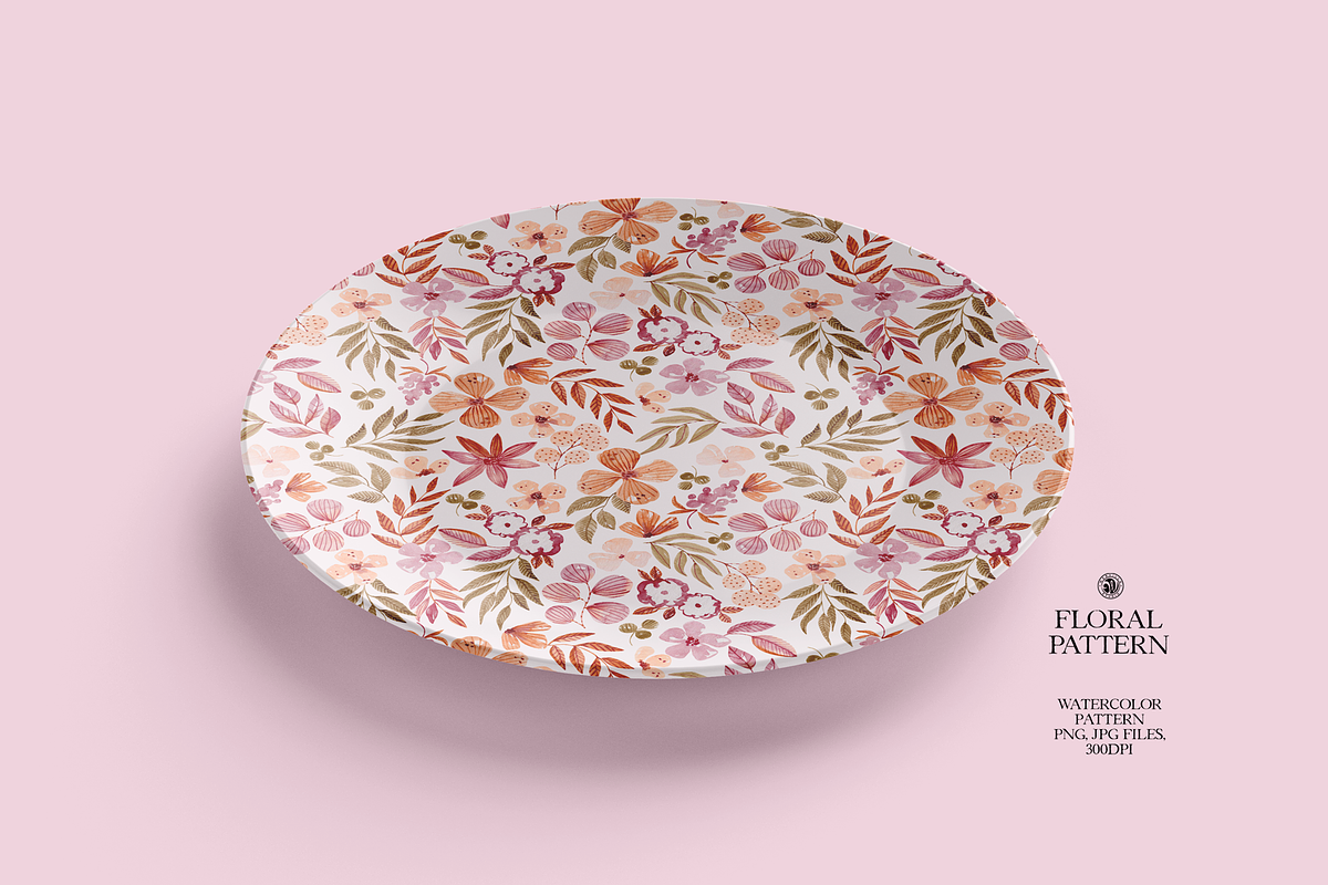 Floral Watercolor Pattern, a Pattern Graphic by Webvilla Studio (Photo 6 of 6)