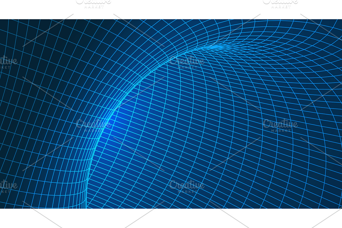 Digital network tunnel with 3D, a Technology Illustration by Liudmyla Matviiets