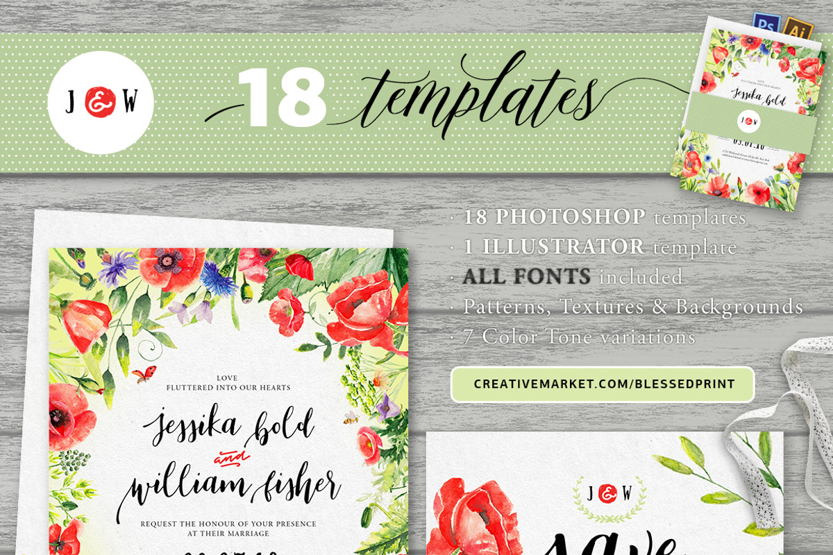 BIG BUNDLE for Templett & Corjl, a Script Font by Blessed Print (Photo 15 of 58)