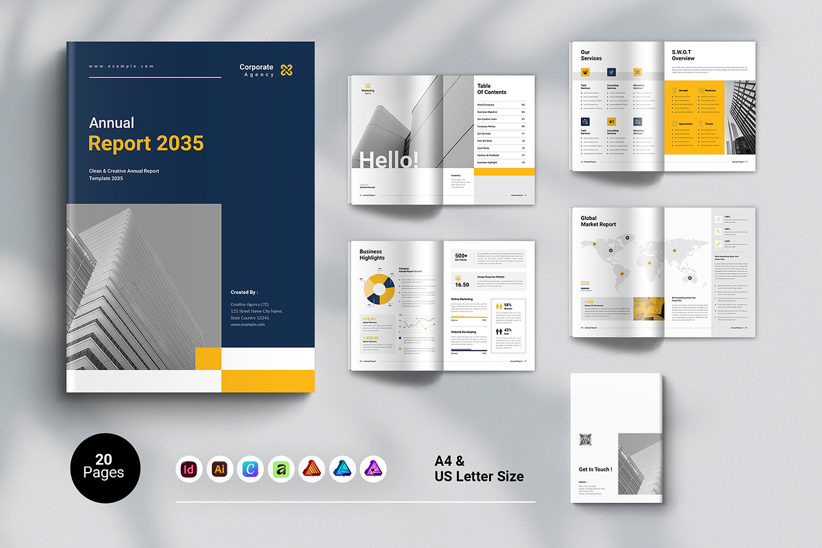 Annual Report Brochure Template, a Brochure Template by Spark_Creative (Photo 1 of 9)