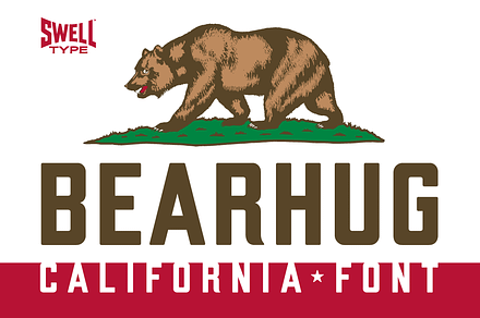 Bearhug - California flag font