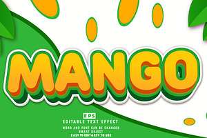 Vector Mango 3d Editable Text Effect