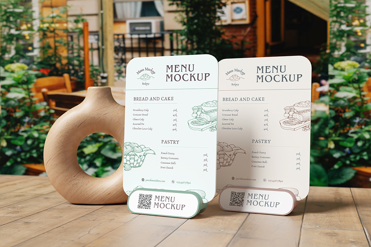 Tropical Table Menu Mockup, an Advertising Mockup by My Code Std (Photo 2 of 6)