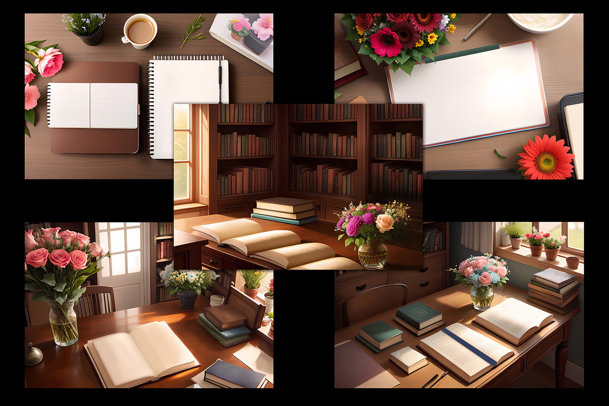 Books & Flowers Set, a Decorative Illustration by Sapphire X Designs (Photo 2 of 3)