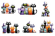 Quirky Cats Clipart, an Illustration by CreationArt (Thumbnail 2 of 5)