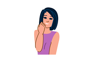 Shy woman gesturing shyness and, a Person Illustration by pikepicture