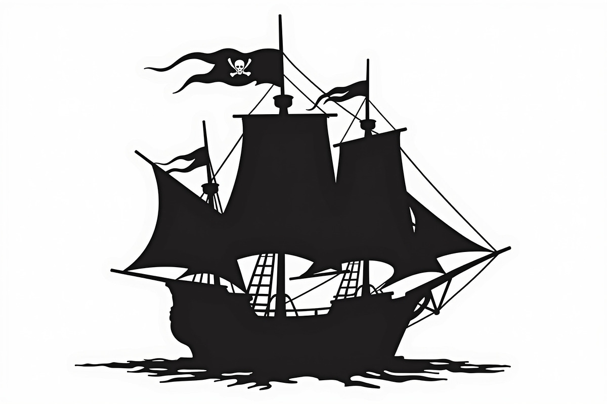 Pirate Ship Silhouette Bundle, an Illustration by jahid234 (Photo 7 of 9)