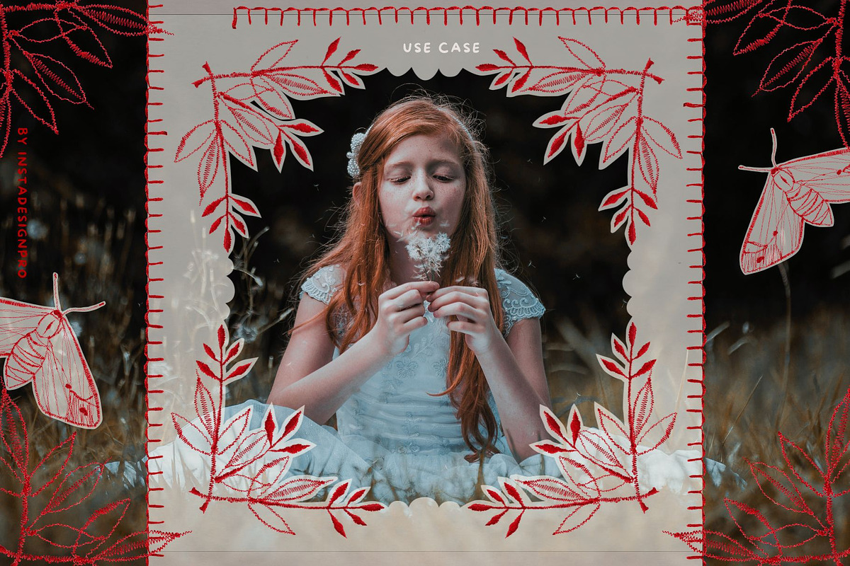 Red Handmade Embroidery Collage, an Object Graphic by InstaDesignPro (Photo 9 of 18)