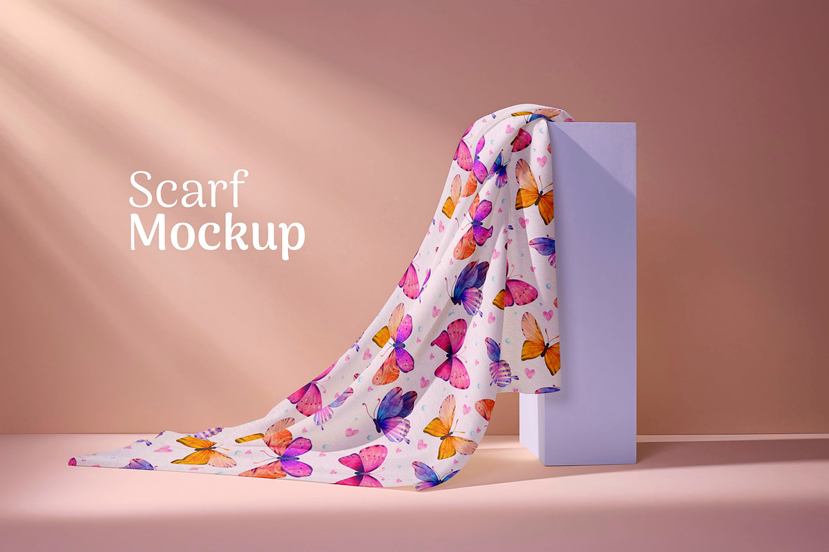 Bundles of 4 PSD Fabric Scarf cloths, a Shirt Mockup by Aban's World (Photo 1 of 4)