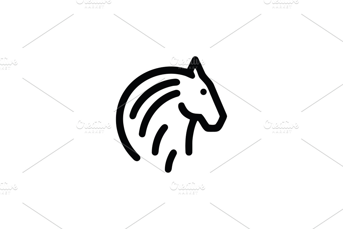 Modern Monoline Horse Logo, a Branding & Logo Template by Vectorium Studio (Photo 1 of 2)