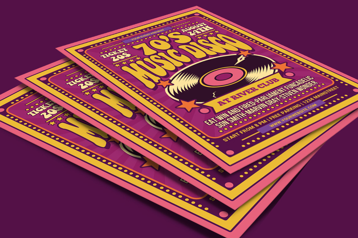 70's Music Disco Flyer, a Flyer Template by Muhamad Iqbal hidayat (Photo 4 of 4)
