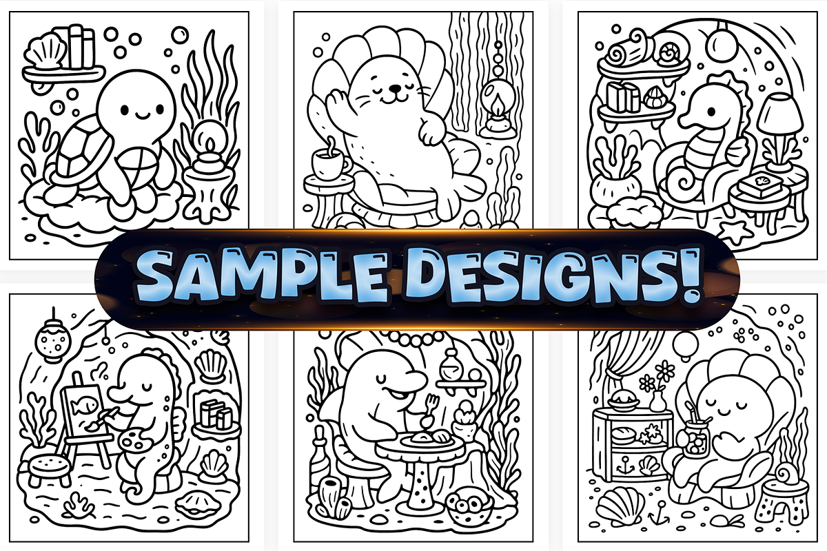 Bold Easy Ocean Home Coloring Pages, an Animal Illustration by Craftsbeefy (Photo 2 of 4)