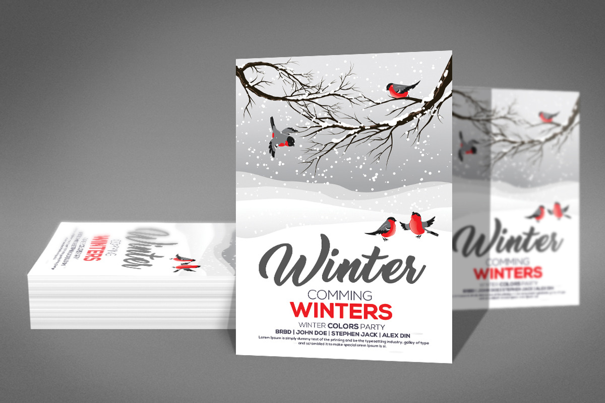 Cold Winter Party Flyer, a Flyer Template by graphicforest