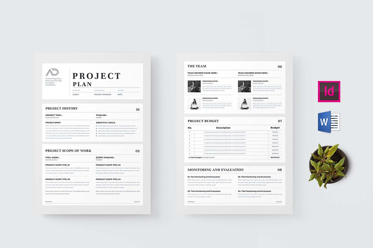 Project Plan | MS Word & Indesign, a Stationery Template by design_hut (Photo 1 of 6)
