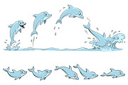 Dolphin Cartoon Sprite Sheet SVG, an Animal Illustration by Ghagra (Thumbnail 2 of 3)