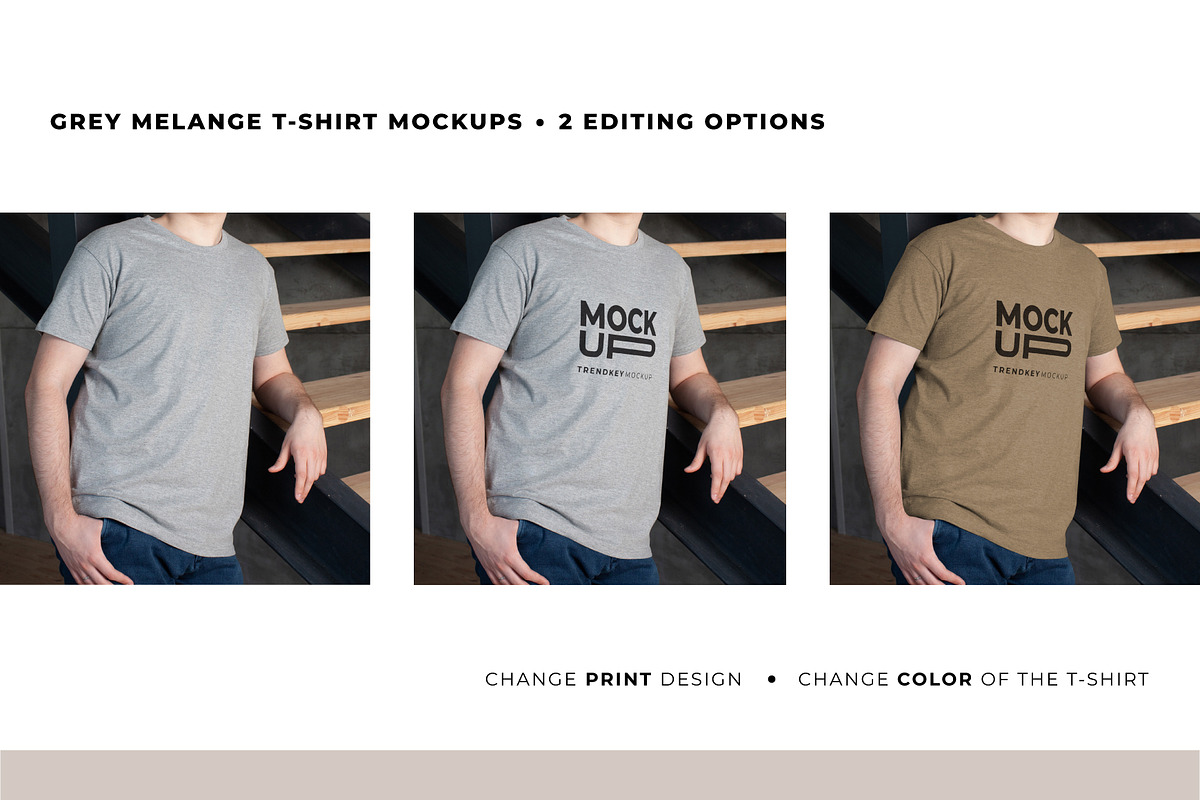 REALISTIC MALE T-SHIRT MOCKUP BUNDLE, a Shirt Mockup by TrendkeyMockups (Photo 5 of 7)