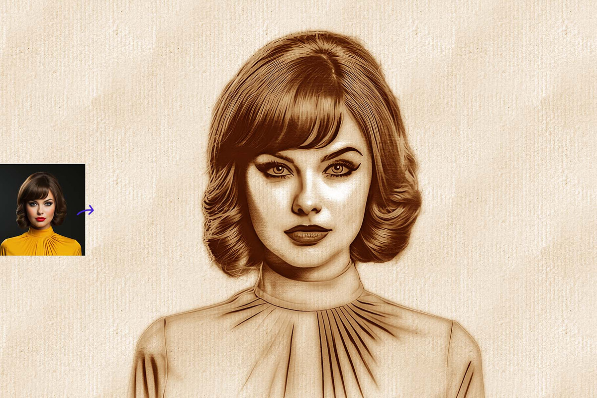 Line Art Sketch Photoshop Action, an Action Add-On by MRI STUDIO (Photo 5 of 13)