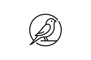 Circle bird icon, an Outline Icon by Vectorium Studio