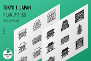 Landmarks of Japan - Tokyo 1, an Icon by Jozsef Balazs-Hegedus (Thumbnail 1 of 6)