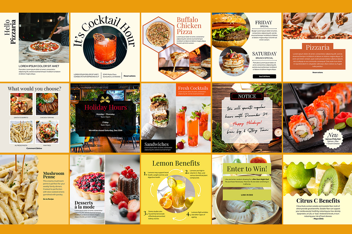 Foodie Affair Instagram Templates, a Social Media Template by Spark Design (Photo 3 of 3)