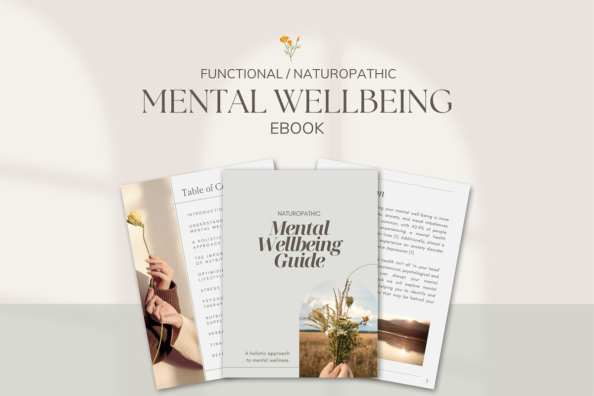 Mental Health Ebook Canva Template, a Presentation Template by Naturopath Hub (Photo 1 of 12)