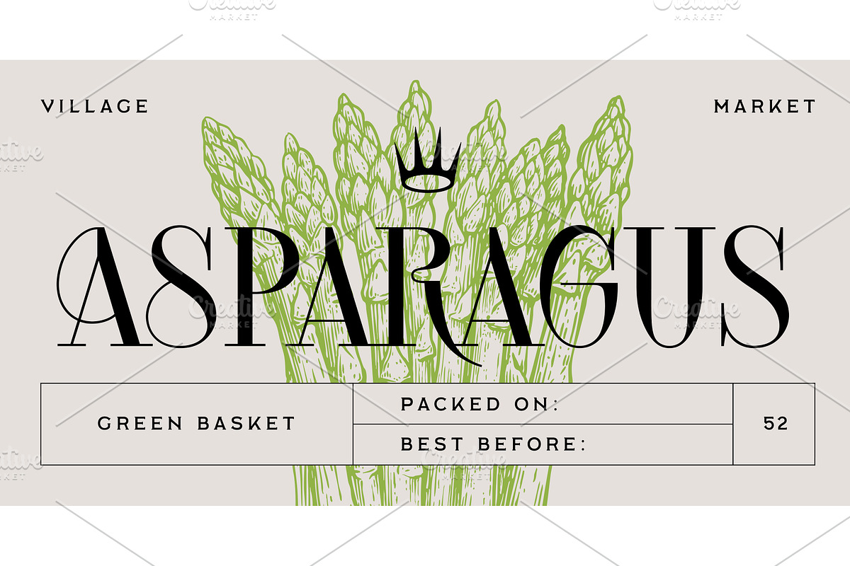 Asparagus, sketch organic vegetable, a Food Illustration by Foxys Graphic