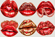 Valentine Lips Clipart PNG, a Seasonal Illustration by SVGArt (Thumbnail 2 of 5)