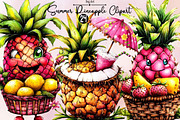 Summer Pineapple Clipart PNG Bundle., an Illustration by SVGArt (Thumbnail 1 of 9)