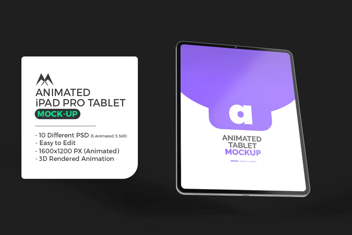 Animated iPad Pro M1 M2 Mockup Set, an iPad Mockup by Modern Studio (Photo 1 of 6)