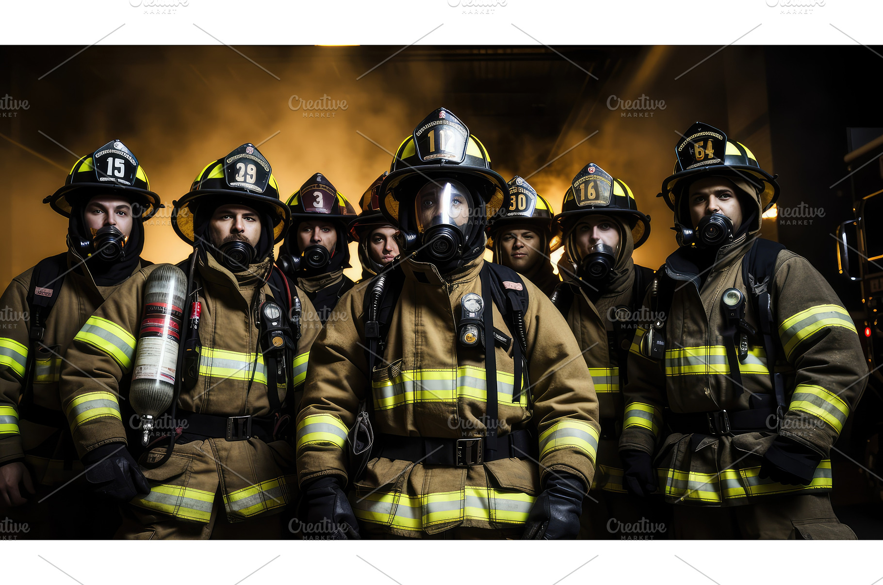 rescue firefighter fire station ai, an Industrial Photo by pikepicture