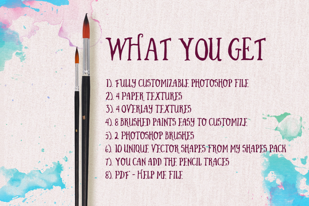 Watercolor - Make it Quick & Easy, a Layer Style Add-On by Creative Media Co (Photo 5 of 5)